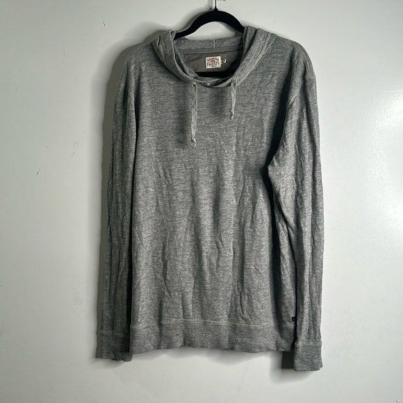 FAHERTY sun washed slub light gray knit light weight hoodie size large